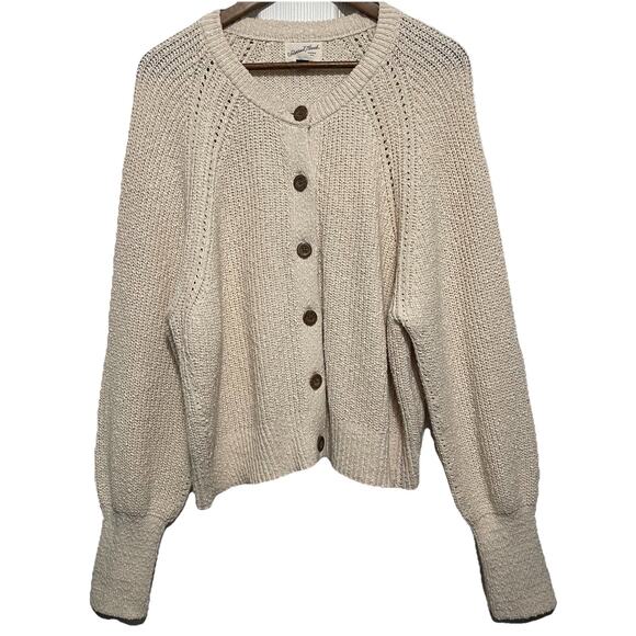 Universal Thread Bishop Sleeve Cardigan Sz XL Cream Grandmacore Academia - Picture 1 of 5